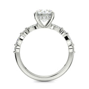 Julija Round Cut Pave Hidden Halo Shared Prong Claw Set Ring - Nivetta